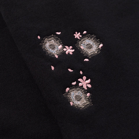 thread details on detailed design on Sakura Drive by Hoodie - Black