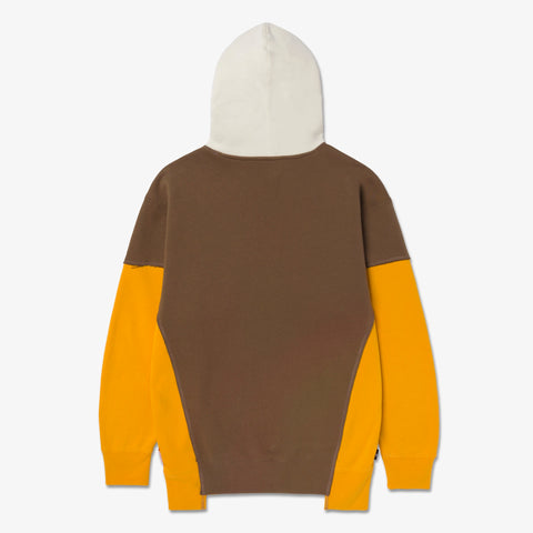 Back of Upcycle Hoodie - Brn/Ylw/Crm