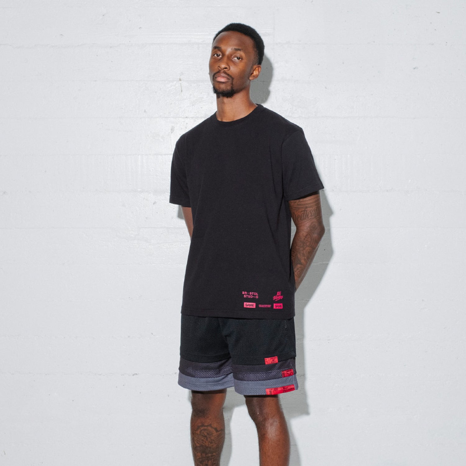 100T X Bristol Studio Triple Hem Shorts - Black