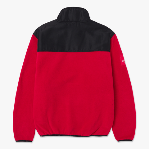 Back of Foundations FW'24 Polar Fleece Pullover - Red