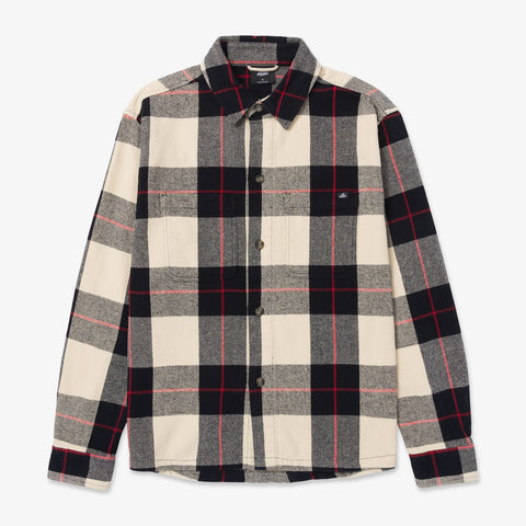 Front of Foundations FW'24 Flannel OverShirt - Cream