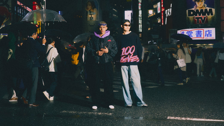 Models in Techno Genesis Geo Pixel Bomber and Pixel Core Sweater