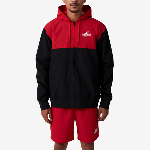 100 Thieves Foundation two-tone windbreaker jacket with full zip in black