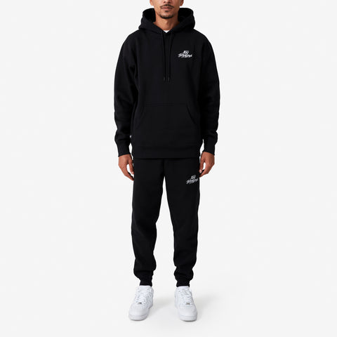 front of 100 Thieves Foundation heavyweight black fleece hoodie