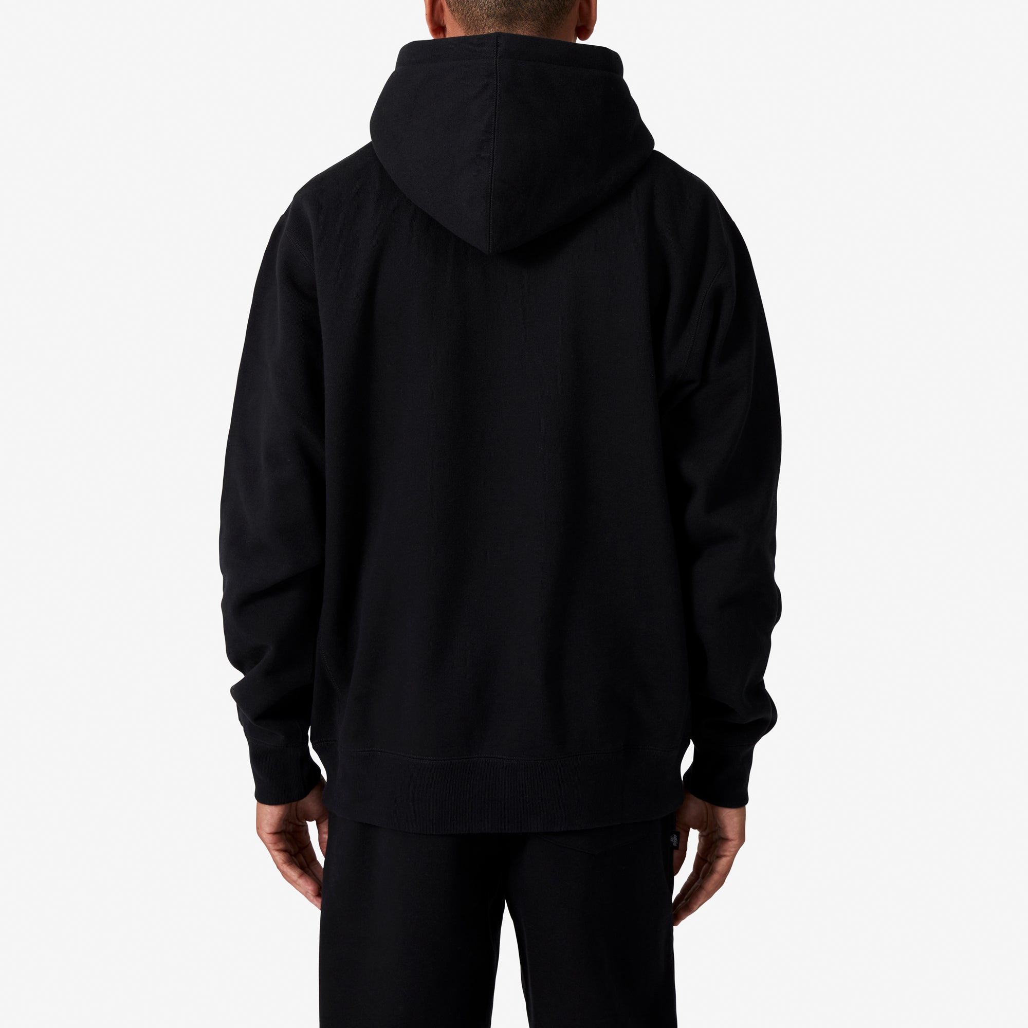 The back of a best sale black hoodie