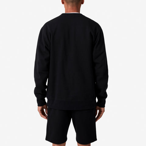 Back of 100 Thieves Foundations heavy-weighted crewneck in black