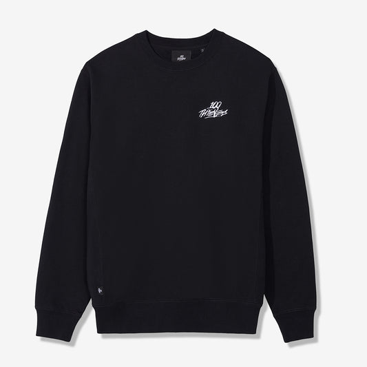 100 Thieves Foundations heavy-weighted crewneck in black