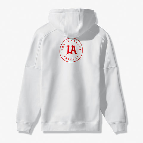 Los Angeles Thieves Logo printed on the back of the premium fleece hoodie