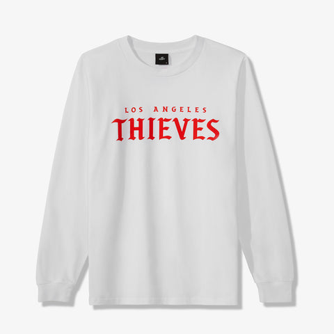 premium heavyweight cotton long sleeve t-shirt with LA Thieves logo printed on the front