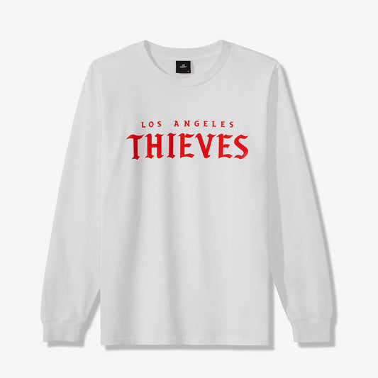 premium heavyweight cotton long sleeve t-shirt with LA Thieves logo printed on the front