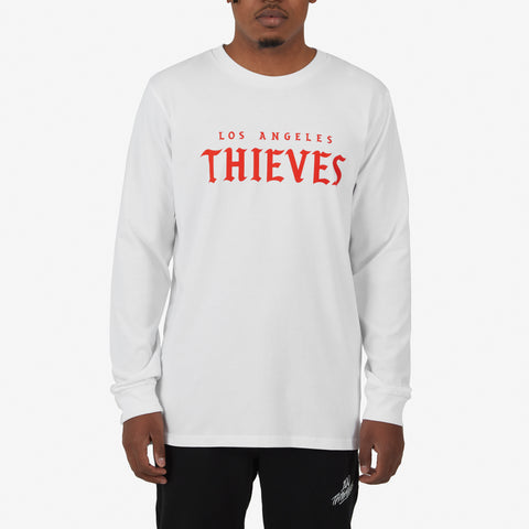 premium heavyweight cotton long sleeve t-shirt with LA Thieves logo printed on the front