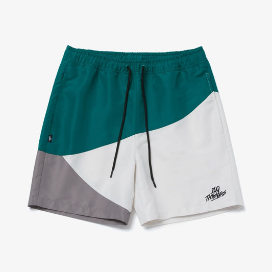 Track Shorts - Green/Off White