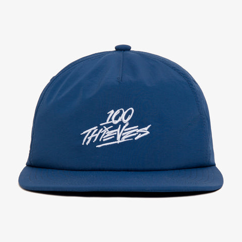 Foundations Unstructured Nylon Snapback Hat in Navy